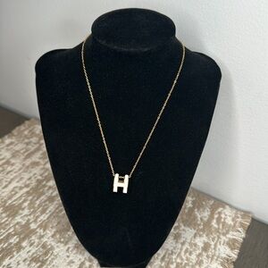 White “H” Hermes Necklace